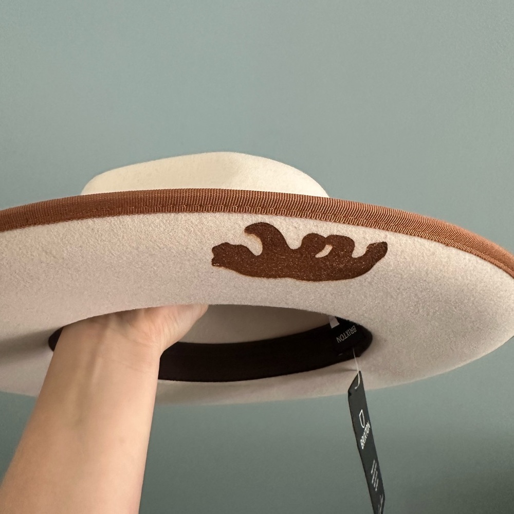Brixton Cream and Brown Hat - Picture 5 of 6